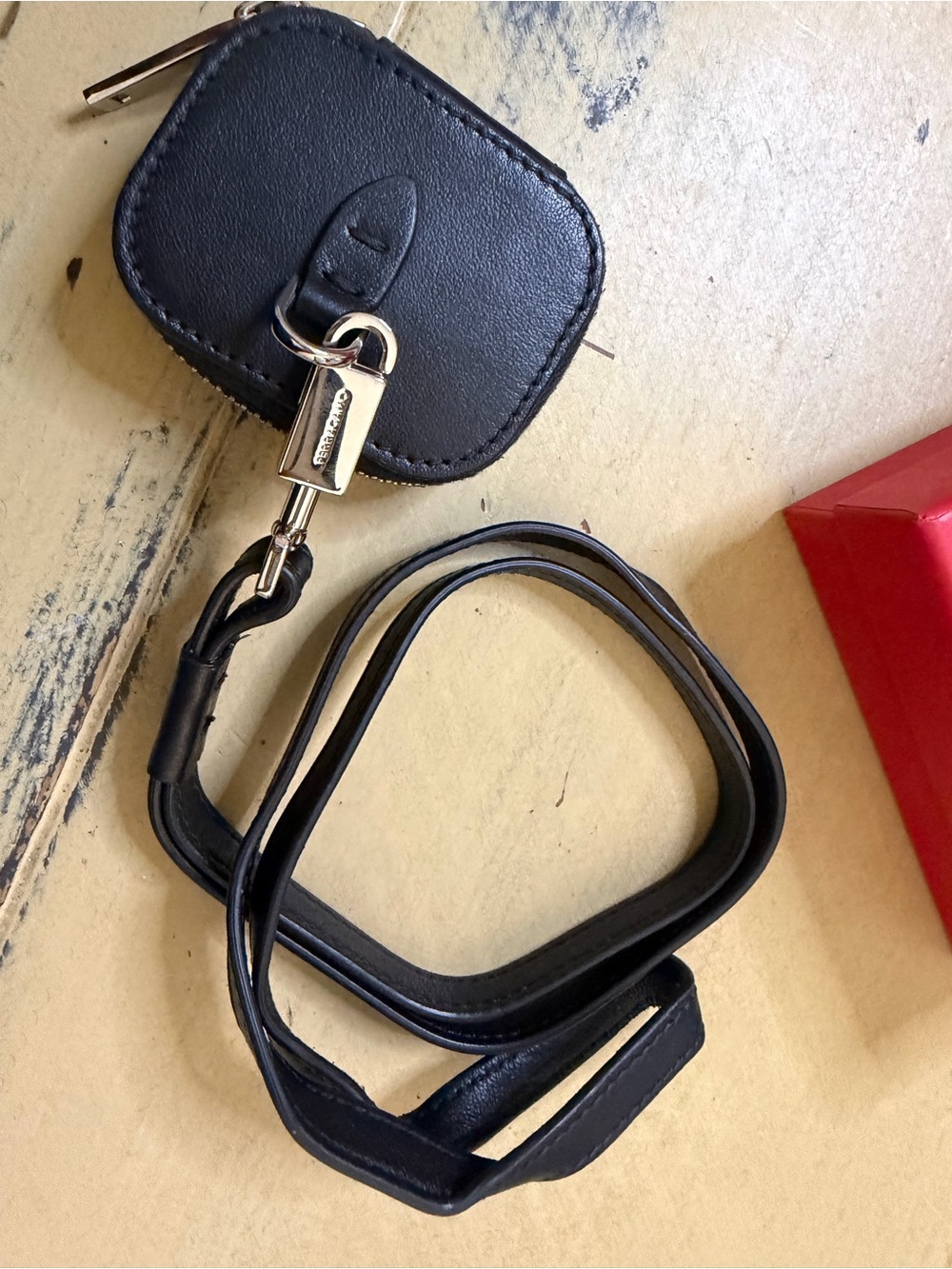 Salvatore Ferragamo Black Leather AirPods Case - Picture 3 of 3